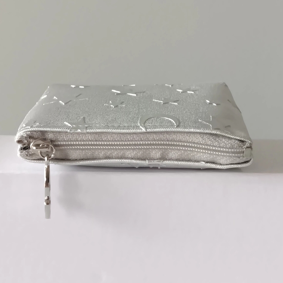 NEW Rocket City Silver Moon & Stars Celestial Themed Zippered Mini Bag - Picture 3 of 9
